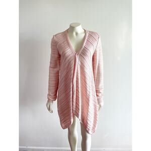 St. John Pink Gold Sequin Waterfall Cardigan Resort 2018 k62p051
